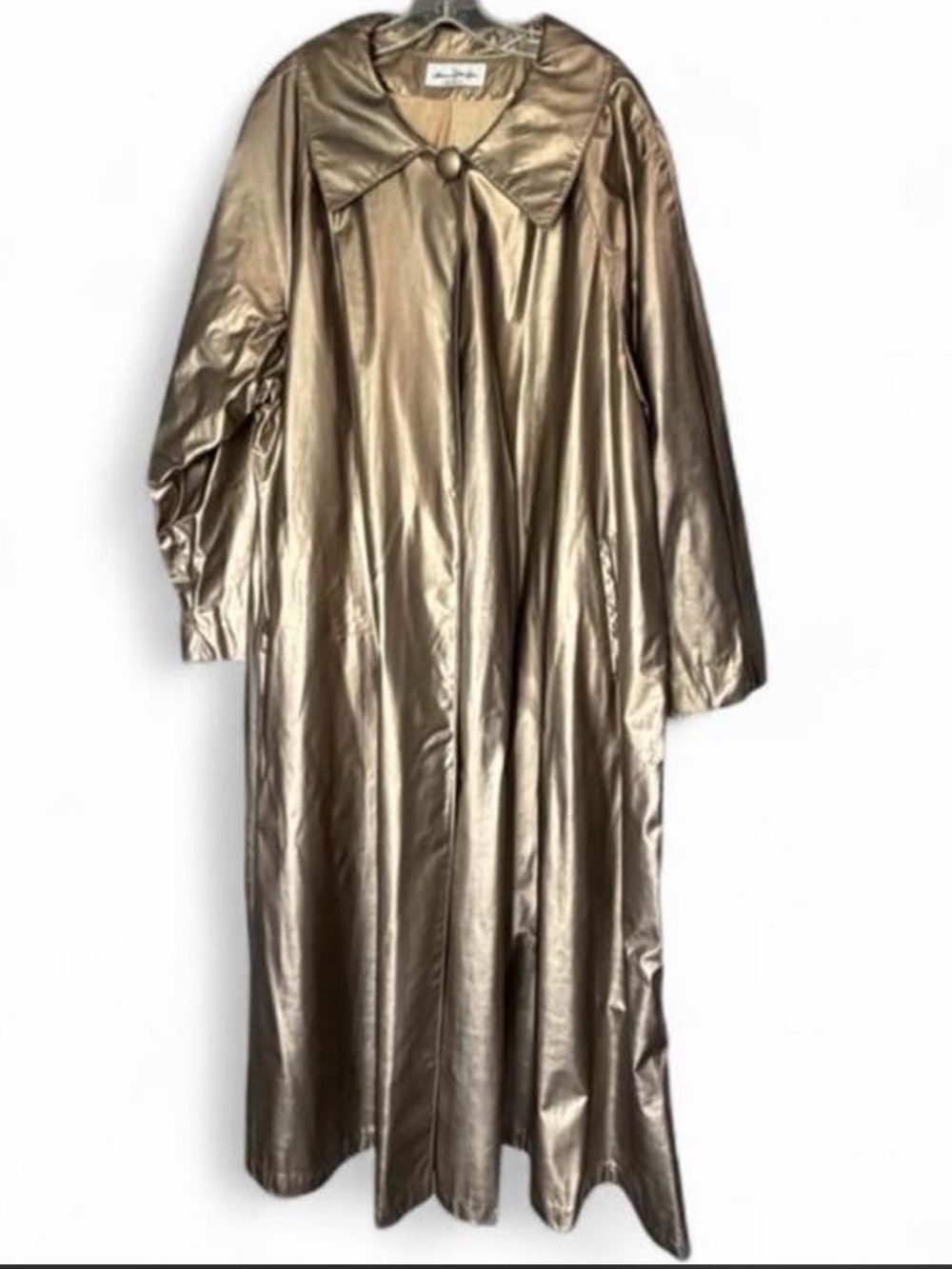Sharon Philips Liquid Gold Metallic Swing Coat